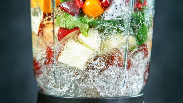 Fresh smoothie blended in blender, back view — Stock Photo, Image