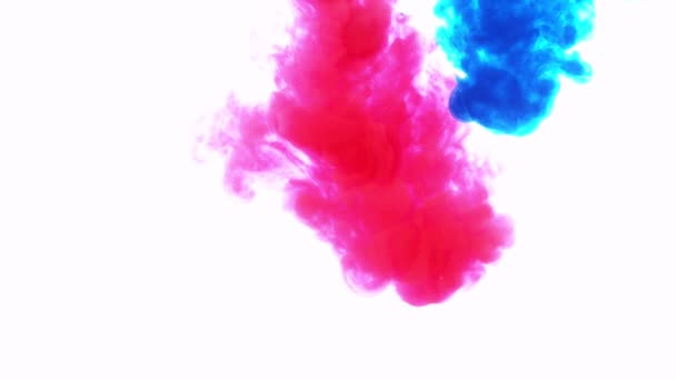 Абстрактная красочная заливка жидкими чернилами, супер медленная съемка — стоковое видео