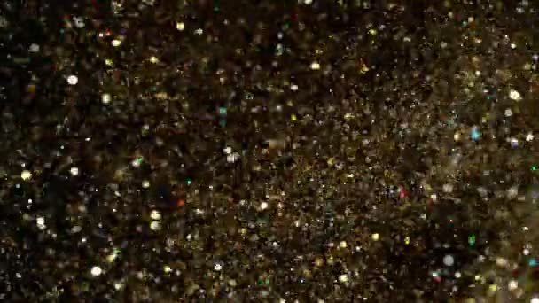 Abstrakt guld ljus glänsande konst bakgrund 4k, super slow motion — Stockvideo