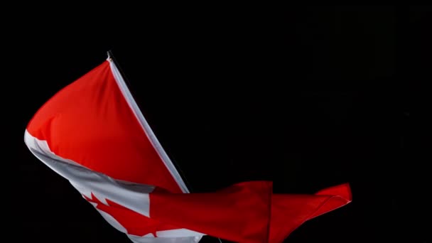 Bandera de Canadá en Super Slow Motion Soplando en el viento. — Vídeo de stock