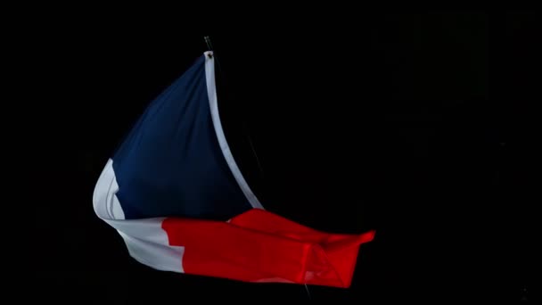 Fransa 'da Rüzgarda Dalgalanan Bayrak. — Stok video