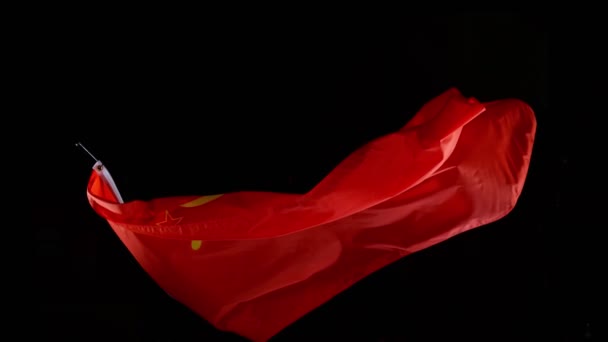 Sovyetler Birliği 'nin Rüzgarda Dalgalanan Bayrağı. — Stok video
