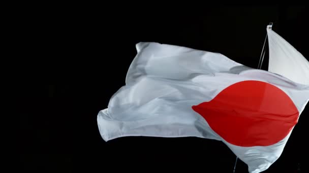 Покриття японського прапора вітром. — стокове відео
