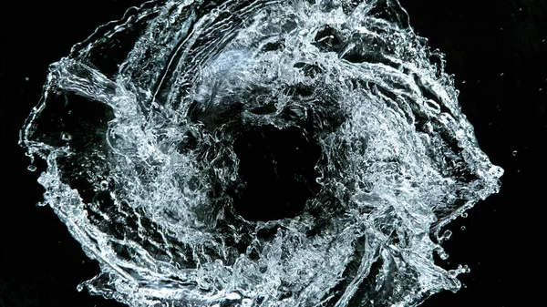 Spruzzi d'acqua astratti a forma di cerchio — Foto Stock