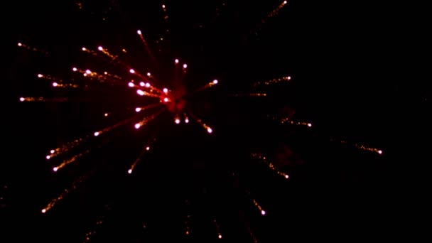 Feuerwerkskörper in Superzeitlupe isoliert auf schwarzem Grund — Stockvideo