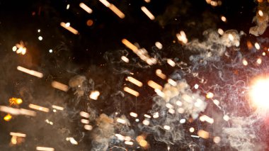 Bulanık ışıklarla havai fişek arka planı