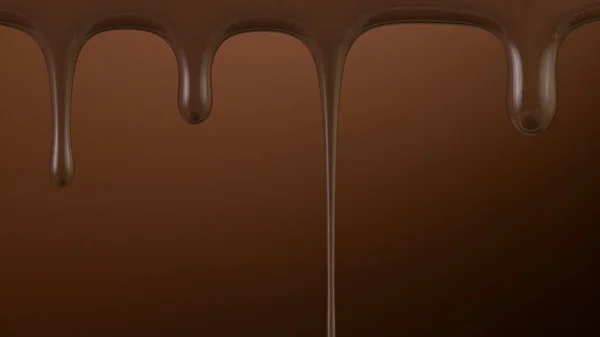 Donkere warme chocolademelk gieten. — Stockfoto