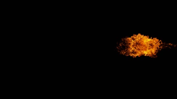 Super Slow Motion of Fire Blast izolowane na czarnym tle. — Wideo stockowe