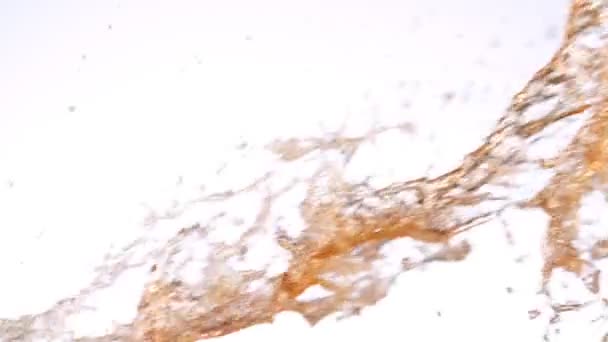 Cola Splash elszigetelt fehér háttér, Super Lassú Motion — Stock videók