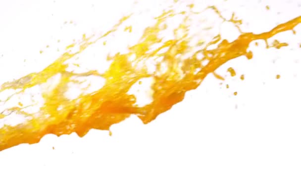 Super Slow Motion Shot of Orange Juice Splash — Stok Video