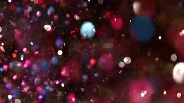 Super Slow Motion Skott av Neon Glitter bakgrund — Stockvideo