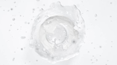 Dönen süt sıçraması izole edildi.