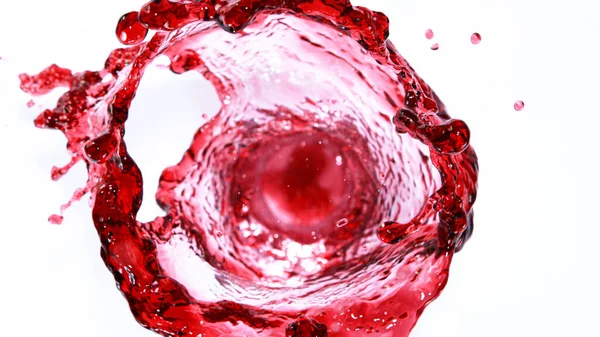 Rotweinspritzer isoliert auf weißem Hintergrund — Stockfoto