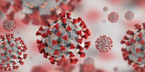 Influenza COVID-19 vírus sejtek kollázsa a vérben. — Stock Fotó
