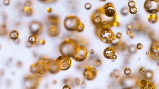 Super Slow Motion Shot of Moving Oil Bubbles — Stock Video