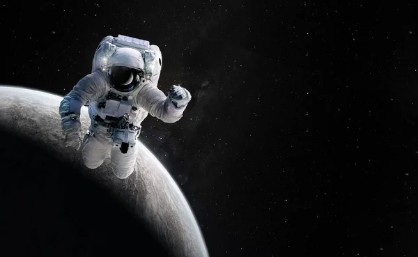 Astronauta espacial espaço sideral. — Fotografia de Stock