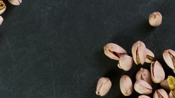 Super Slow Motion Shot of Fresh Roasted Pistachio Nuts — Stock Video