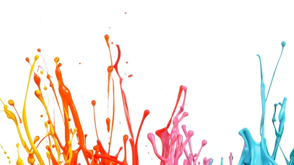 Abstract sculptures of colorful splashes of paint. — Stock Photo, Image