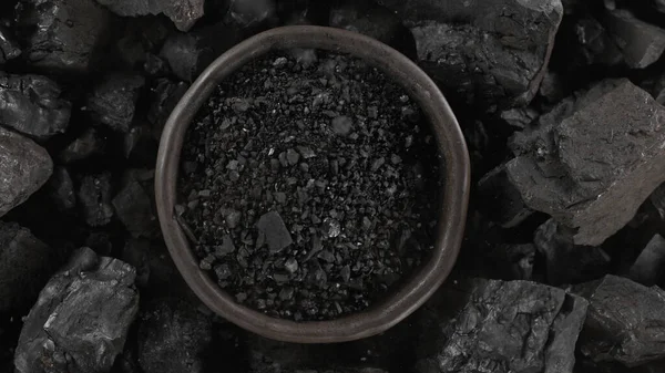 Fond de texture charbon noir, gros plan. — Photo