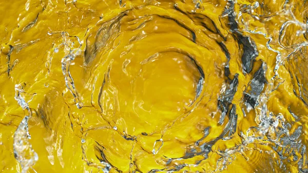 Ostrość wrzący żółty olej szeroko rozprzestrzeniać — Zdjęcie stockowe