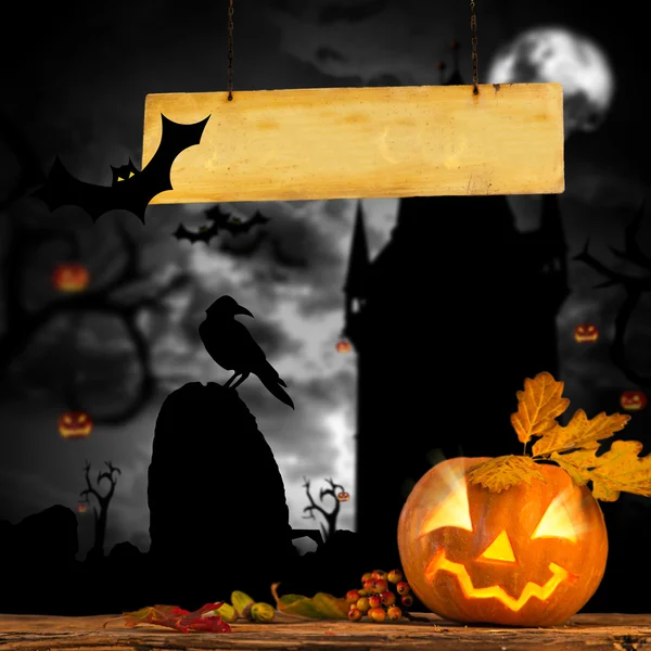 Eng jack o lantern halloween achtergrond — Stockfoto