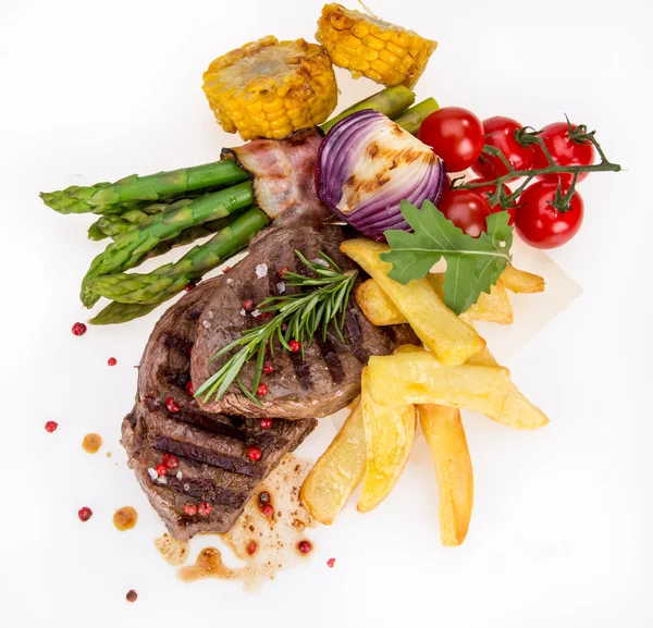 Beef steak on white background — Stock Photo, Image