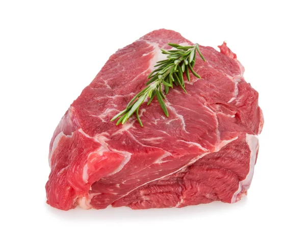 Hovězí steak na bílém pozadí — Stock fotografie