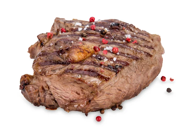 Nötkött biff på vit bakgrund — Stockfoto