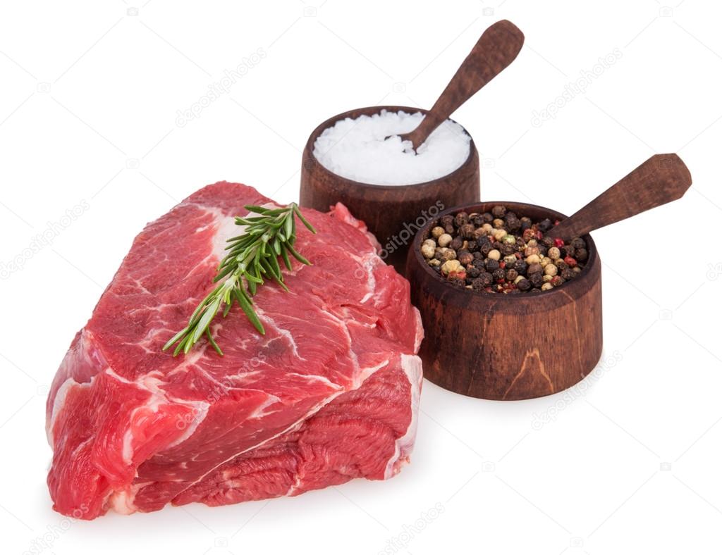 Beef steak on white background