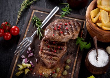 dana biftek ahşap tablo