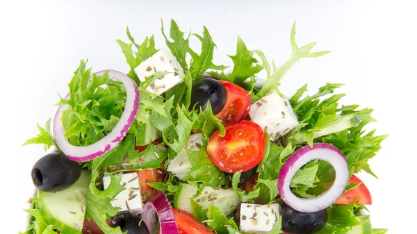Friss ízletes saláta felett fehér — Stock Fotó