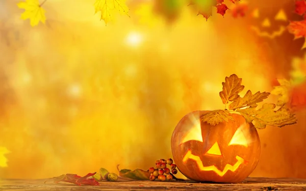 Scary jack o lantern halloween background — Stock Photo, Image