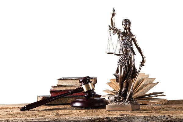 Themis en el centro de atención, concepto de la ley . — Foto de Stock