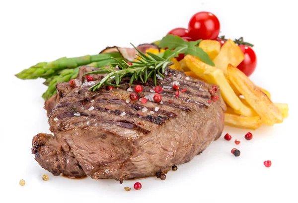 Marha steak fehér alapon — Stock Fotó
