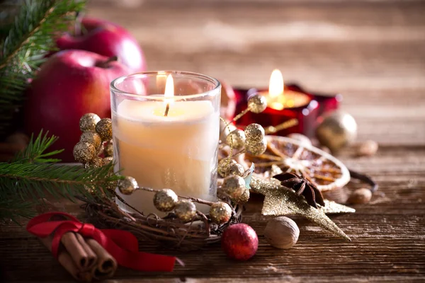 Traditie Kerstmis decoratie achtergrond — Stockfoto