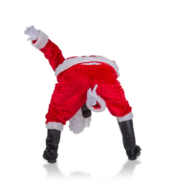 Santa Claus with upraise middlefingers. — Stock Photo, Image