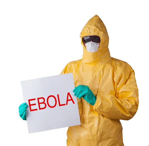 Wissenschaftler mit Schutzanzug, ebola-Konzept. — Stockfoto