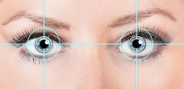 Zblízka ženského oka — Stock fotografie