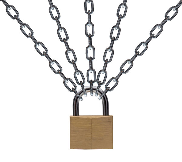 Metal chain and padlock