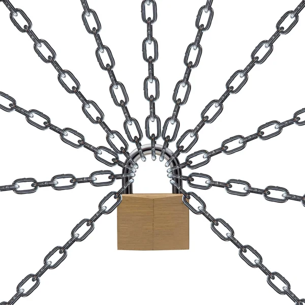 Metal chain and padlock — Stock Photo, Image