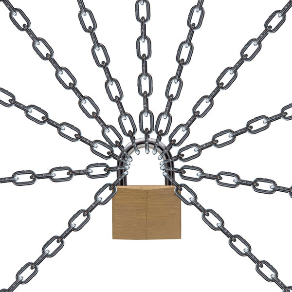 Metal chain and padlock