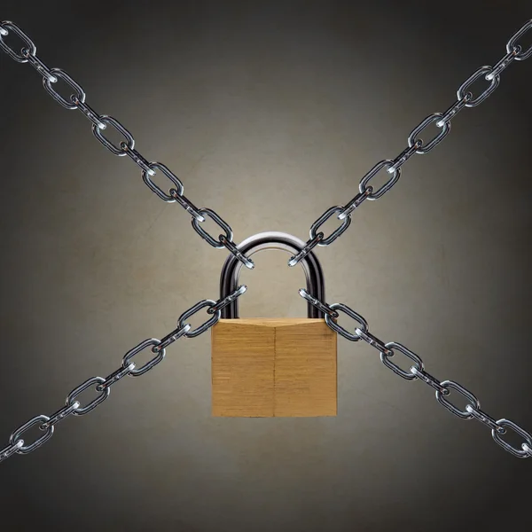 Metal chain and padlock — Stock Photo, Image