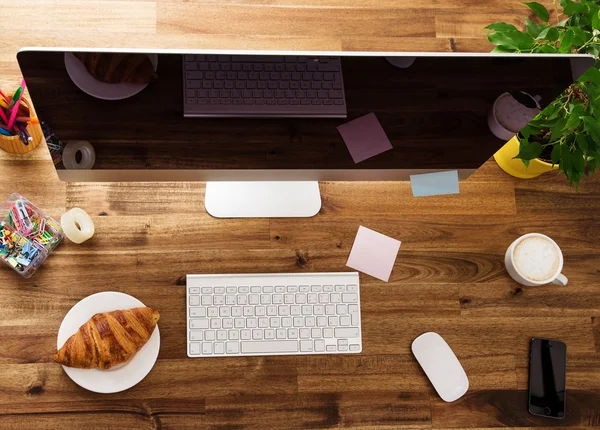 Office workplace with wooden desk. — Stock Photo, Image