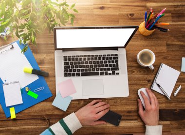 Ahşap Resepsiyon ile ofis işyeri.