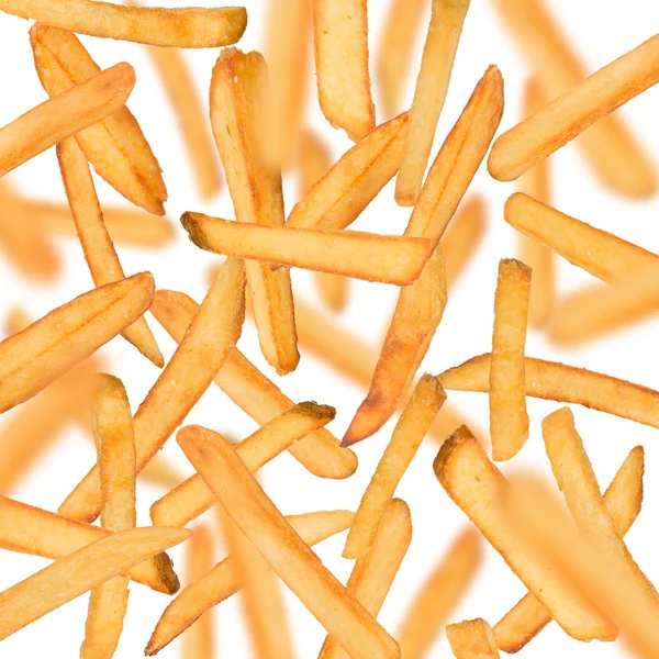 French fries in freeze motion — Stock Photo, Image