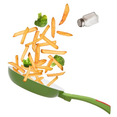 French fries in freeze motion clipart