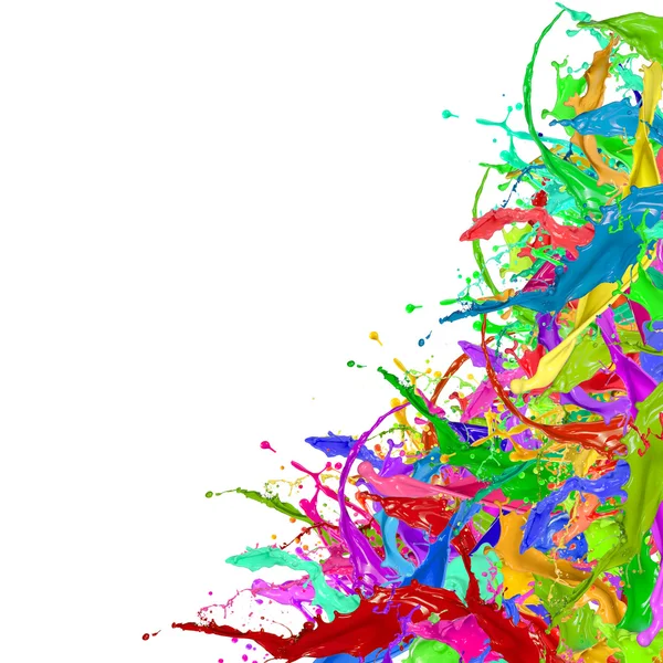 Colored splashes in abstract shape — Stock Photo, Image