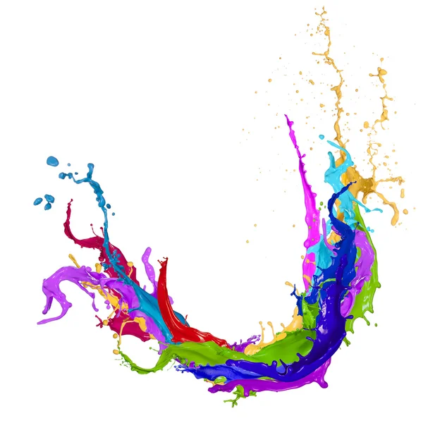 Colored splashes in abstract shape — Stock Photo, Image