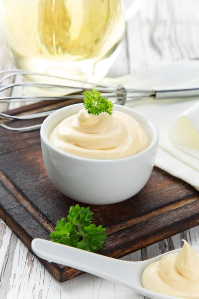 Mayonnaise in bowl — Stock Photo, Image