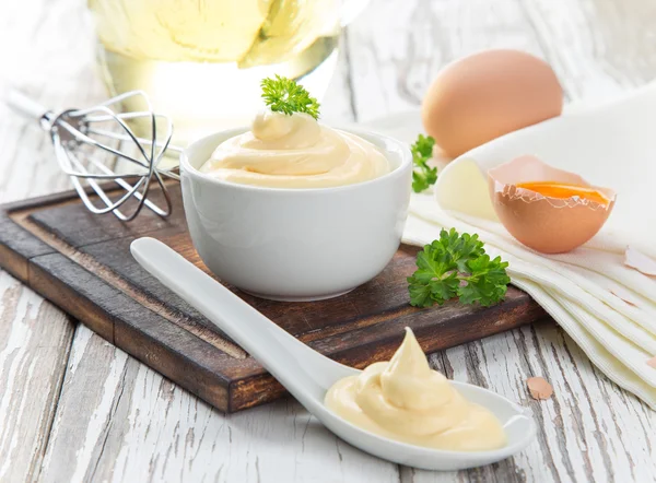 Mayonnaise in bowl — Stock Photo, Image